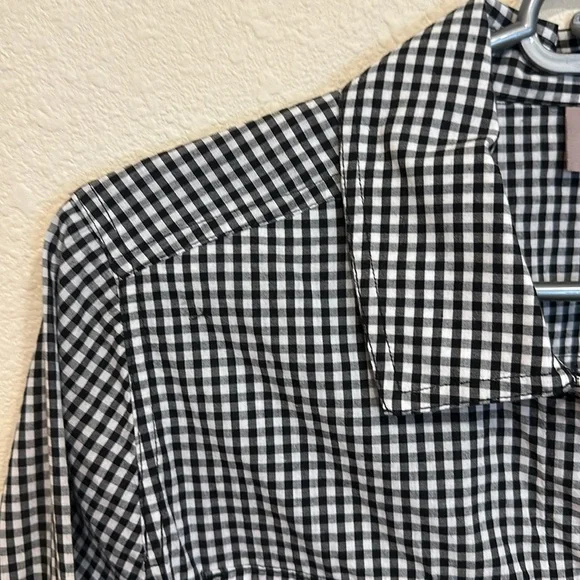 Chico’s Black and White Checkered Blouse—Size 1–100% Cotton - Picture 2 of 9